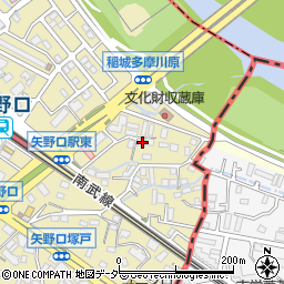 東京都稲城市矢野口394周辺の地図