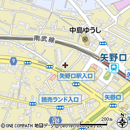 矢野口三谷児童公園周辺の地図