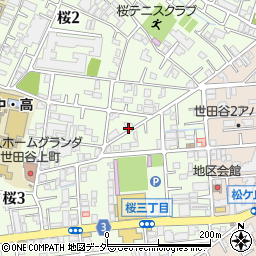 東京都世田谷区桜3丁目29周辺の地図