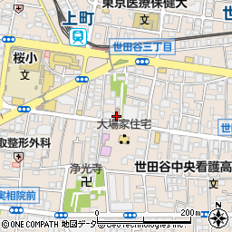 世田谷区上町まちづくりセンター周辺の地図