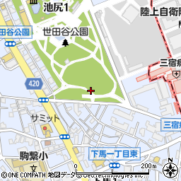 世田谷公園トイレ４周辺の地図