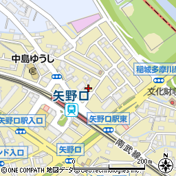 東京都稲城市矢野口365-1周辺の地図