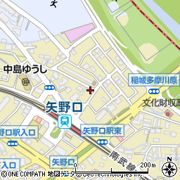東京都稲城市矢野口370周辺の地図