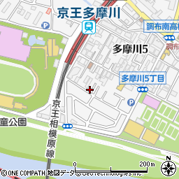 東京都調布市多摩川5丁目35-6周辺の地図