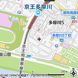 東京都調布市多摩川5丁目35-8周辺の地図