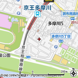 東京都調布市多摩川5丁目35-9周辺の地図