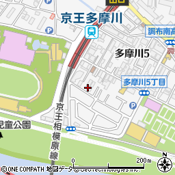 東京都調布市多摩川5丁目35周辺の地図