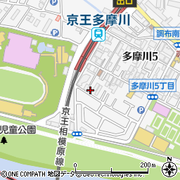東京都調布市多摩川5丁目35-2周辺の地図