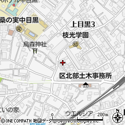 東京都目黒区上目黒周辺の地図