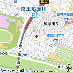 東京都調布市多摩川5丁目35-10周辺の地図