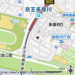 東京都調布市多摩川5丁目35-4周辺の地図