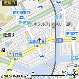 東京都港区芝浦3丁目11周辺の地図