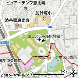 恵比寿ガーデンプレイス駐車場（東ゲート）周辺の地図