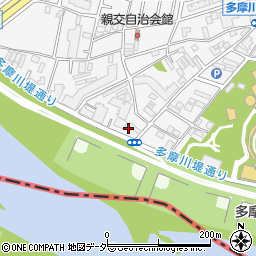 東京都調布市多摩川3丁目74周辺の地図