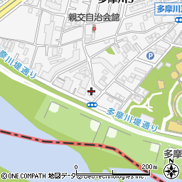 東京都調布市多摩川3丁目74-3周辺の地図