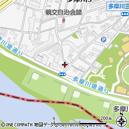 東京都調布市多摩川3丁目74-2周辺の地図