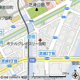 チキンワークス白金 田町芝浦店周辺の地図