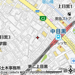 パークジャパン上目黒第４駐車場周辺の地図
