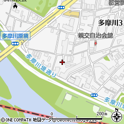 東京都調布市多摩川3丁目63-13周辺の地図