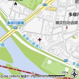 東京都調布市多摩川3丁目61-6周辺の地図