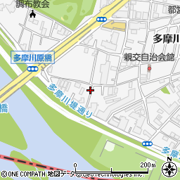 東京都調布市多摩川3丁目61-3周辺の地図