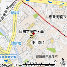 東京都目黒区中目黒1丁目周辺の地図