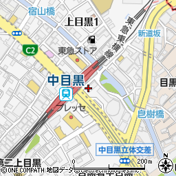 東京都目黒区上目黒1丁目23周辺の地図