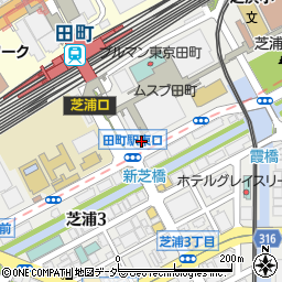 三田警察署田町駅東口交番周辺の地図