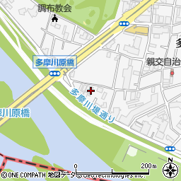 東京都調布市多摩川3丁目59-8周辺の地図