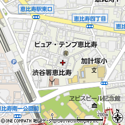 東京都渋谷区恵比寿4丁目14周辺の地図
