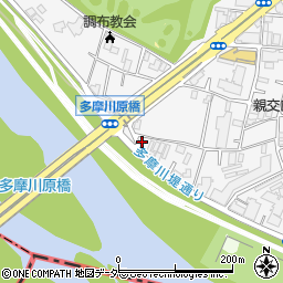 東京都調布市多摩川3丁目59-2周辺の地図