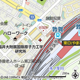 敦賀市駅前立体駐車場周辺の地図