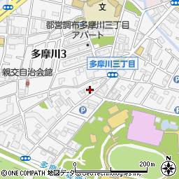 東京都調布市多摩川3丁目68周辺の地図