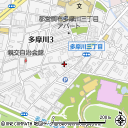 東京都調布市多摩川3丁目68-30周辺の地図