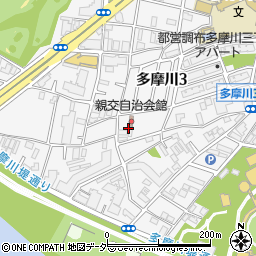 東京都調布市多摩川3丁目50周辺の地図
