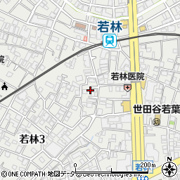 東京都世田谷区若林3丁目周辺の地図