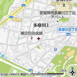 東京都調布市多摩川3丁目49周辺の地図