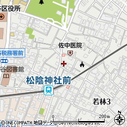 ローソンＬＴＦ松陰神社駅前店周辺の地図
