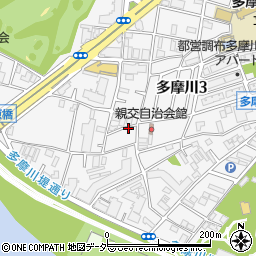 東京都調布市多摩川3丁目周辺の地図