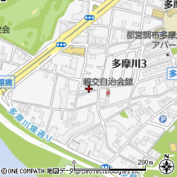 東京都調布市多摩川3丁目52周辺の地図