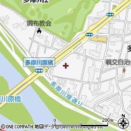 東京都調布市多摩川3丁目57周辺の地図