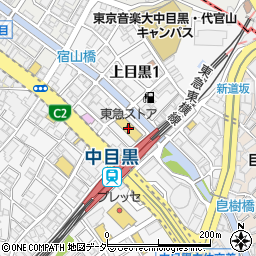 みずほ銀行中目黒本店東急ストア ＡＴＭ周辺の地図