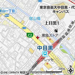東京都目黒区上目黒1丁目19周辺の地図