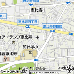 東京都渋谷区恵比寿4丁目25周辺の地図
