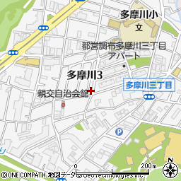 東京都調布市多摩川3丁目48-10周辺の地図