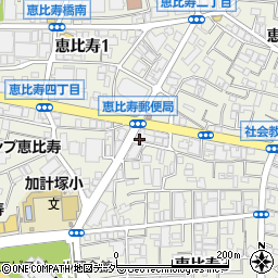 東京都渋谷区恵比寿周辺の地図