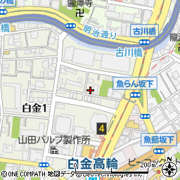 鍵の出張救急車白金周辺の地図