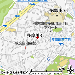 東京都調布市多摩川3丁目48-7周辺の地図