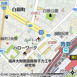 タイムズ敦賀駅前駐車場周辺の地図
