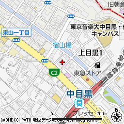 東京都目黒区上目黒1丁目17周辺の地図